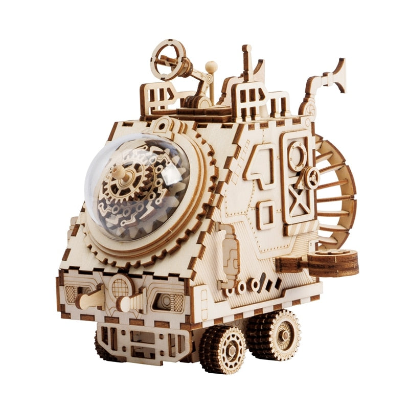 Robotime! 5 tipos de robots armables DIY madera corte lazer Steampunk, kits de construcción, ensamblaje juguete con funcionalidades ideal para regalo