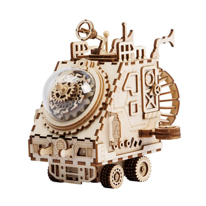 Robotime! 5 tipos de robots armables DIY madera corte lazer Steampunk, kits de construcción, ensamblaje juguete con funcionalidades ideal para regalo